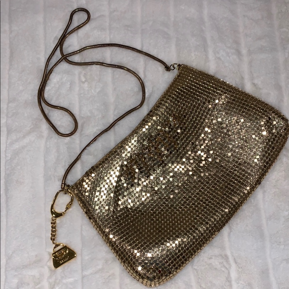 BALLY Gold chain weave Disco Bag & keychain